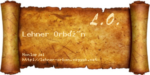 Lehner Orbán névjegykártya